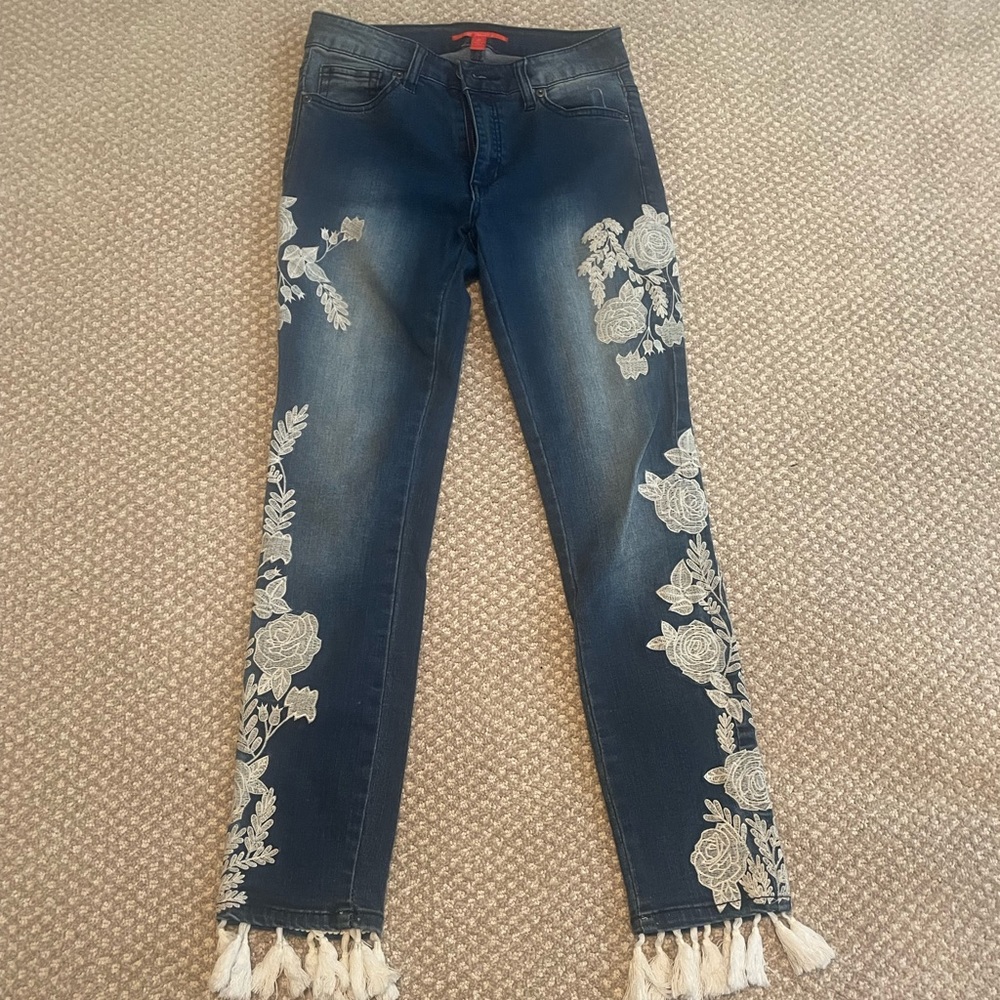 Floral patterned jeans
